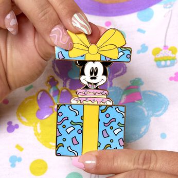 Mickey Mouse Birthday Present Surprise 3" Collector Box Sliding Pin,  Mickey Mouse Birthday Present Surprise 3" Collector Box Sliding Pin, Image 2